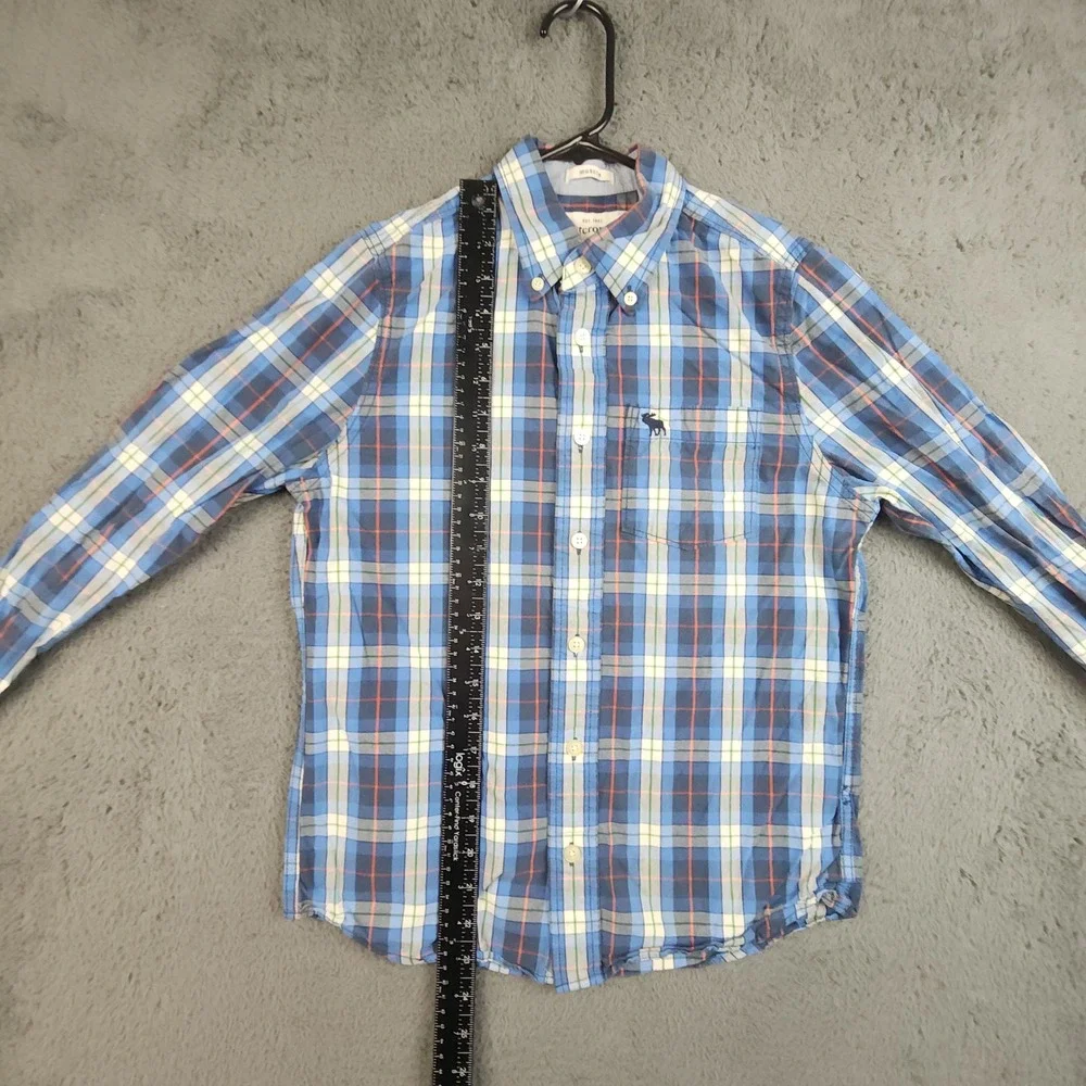 Abercrombie & Fitch Muscle Fit Plaid Button Down Shirt Boys Large Preppy Classic